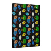 Footballs and Helmets theme black background iPad Cases