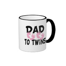 Footprints Dad to Twins (twin girls) Mug