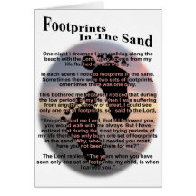 Footprints in the Sand Greeting Cards