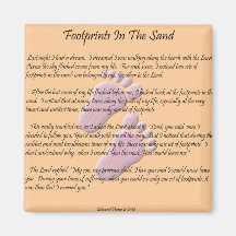Footprints In The Sand Refrigerator Magnet