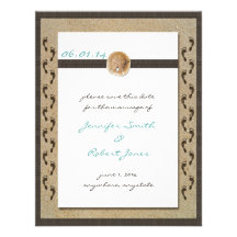 Footprints in the Sand Save the Date Personalized Announcements