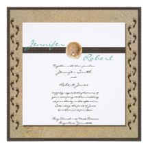 Footprints in the Sand Wedding Invitation