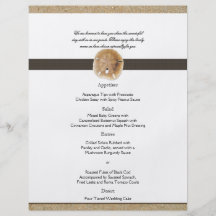 Footprints in the Sand Wedding Menu Flyer Design