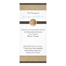 Footprints in the Sand Wedding Program Custom Rack Cards
