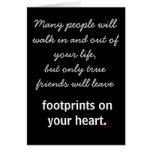 Footprints on your heart greeting card
