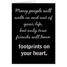 Footprints on your heart greeting card