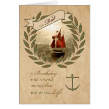 For Dad Happy Birthday Sailing Card