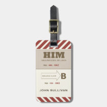 For HIM A Baggage Claim Retro Look Luggage Tag luggage tags