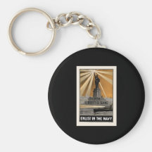 For Liberty's Sake Enlist In The Navy Key Chains