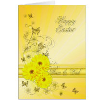 For Mum & Dad, Easter card with yellow flowers