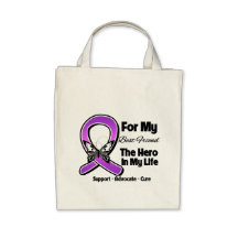For My Hero My Best Friend - Purple Ribbon Awarene Tote Bags