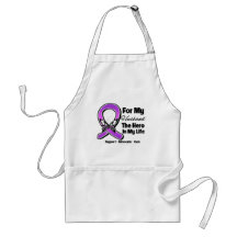 For My Hero My Husband - Purple Ribbon Awareness Apron