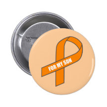 For My Son (Orange Ribbon) Pin