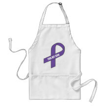For My Son (Purple Ribbon) Aprons