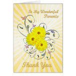 For parents, Thank you card with yellow flowers