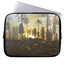 Forest Fire Painting Laptop Sleeve