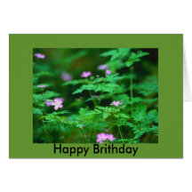 Forest Flowers, Happy Brithday Card