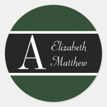 Forest Green Customise Last and First Name Sticker