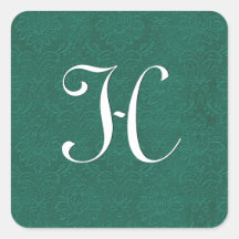Forest Green Wedding Monogram Any Letter B568 Stickers