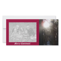 Forest Sun Rays in the Snow #50 Customized Photo Card