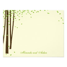 Forest Trees Thank You Cards cards - Green - Custom Announcements
