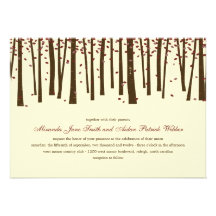 Forest Trees Wedding Invitation - Burgundy