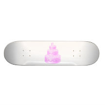 Forever Love Pink Wedding Cake Skate Decks