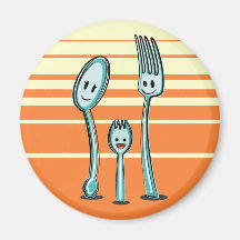 Fork + Spoon= Spork Fridge Magnets