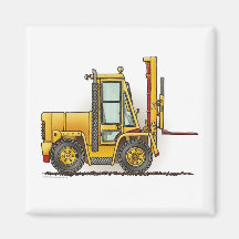 Forklift Truck Square Magnet