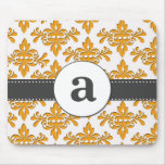 Formal Damask Monogram Mousepad