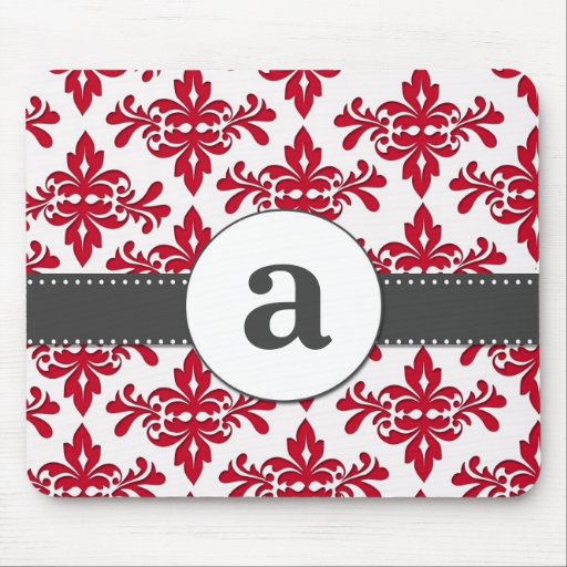 Formal Damask Monogram Mousepad