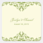 Formal Damask Wedding Favour Sticker