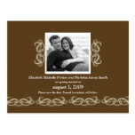 Formal Elegant Floral Save the Date Brown Post Cards