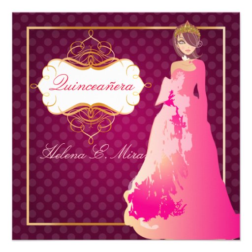 Formal Quinceañera/Quince años princess Personalized Announcements