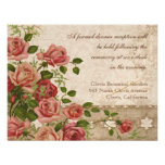 Formal Reception Invitation Tea Rose Lace Vintage