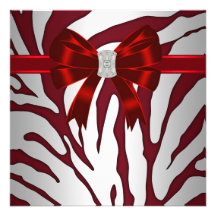 Formal Red Zebra Invitation