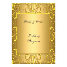 Formal Wedding Program Gold Custom Announcements