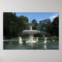 Forsyth Fountain Savannah Georgia art print