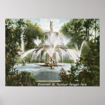Forsyth Park, Savannah 1906 Vintage Print