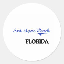 Fort Myers Beach Florida City Classic Round Stickers