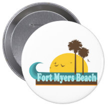 Fort Myers Beach. Pinback Button