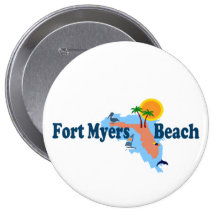 Fort Myers Beach. Pinback Buttons