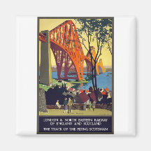 Forth Bridge - Vintage Travel Poster Art Fridge Magnets