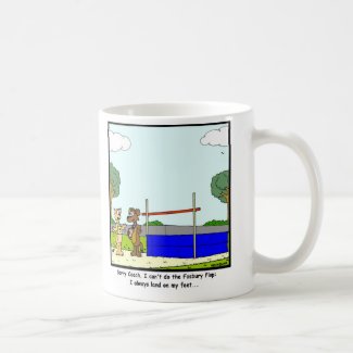 Fosbury Flop: Cat cartoon Basic White Mug