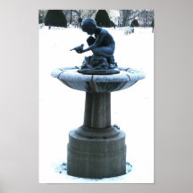 Fountain In The Snow Poster