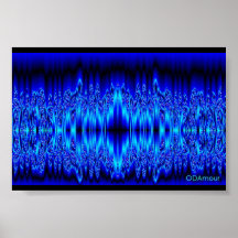 Fountain of Blue Night  Posters