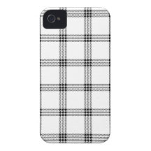 Four Bands Small Square - Black on White Case-Mate iPhone 4 Cases