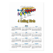 four calling birds 4th fourth day of christmas business card