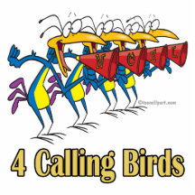 four calling birds 4th fourth day of christmas photo cut outs