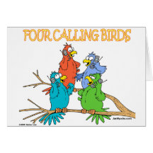 Four Calling Birds Greeting Card